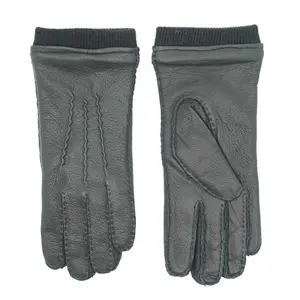 2023 New Design Flat Three-stripe Women's Fashion Printed Leather Gloves With High Quality Sheepskin Leather Mittens