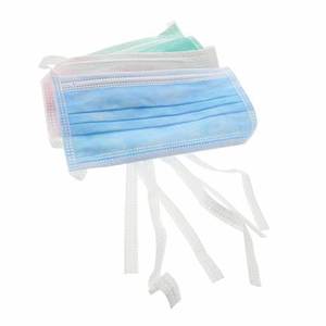 Grosir penutup pelindung masker wajah sekali pakai nontenun kustom untuk mulut dan hidung pita elastis untuk dewasa dengan masker dasi