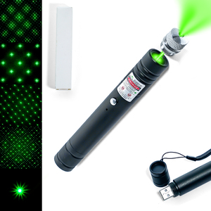 <strong>Cat</strong> Daily Fun <strong>Toy</strong> - Green <strong>Laser</strong> Pointer with Starlight Head | USB Direct Power Routine Pet Play Device - Product Image 1
