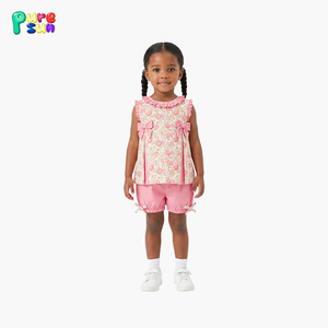 Set di Abbigliamento Estivo per Bambine Puresun con Stampa Floreale, Pantaloncini con Fiocco, 100% Cotone - Product Image 3