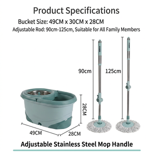 Ensemble serpillière rotative en microfibre auto-nettoyante portable à 360° et seau pour le nettoyage des sols à la maison - Product Image 2