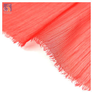 库存批量 100% 涤纶绉纱面料 30D 丝条纹皱纹雪纺绉纱面料，用于窗帘和服装 - Product Image 3