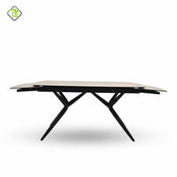 Table à manger en granit fritté Offre Spéciale avec 8 chaises Table à manger à base de métal Design rectangulaire de style nordique