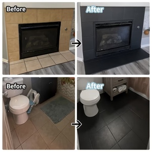 Kit <span class=keywords><strong>de</strong></span> <span class=keywords><strong>Pintura</strong></span> <span class=keywords><strong>para</strong></span> Renovación <span class=keywords><strong>de</strong></span> Cerámica Negra (35oz) <span class=keywords><strong>para</strong></span> Lavabos, Inodoros, Bañeras, Paredes, Cubre Aproximadamente 6-8 Superficies ㎡ - Product Image 5