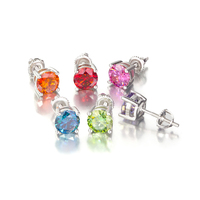 Boucles d'oreilles clous en argent sterling 925 plaqué or, moissanite taille brillant 5mm/6.5mm certifiée GRA, tendance, vente en gros pour femmes
