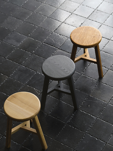 YJ Wabi-Sabi Style Paper Low <b>Stool</b> <b>Round</b> Lacquer Craft Modern Minimalist Chongqing Made Home - Product Image 6