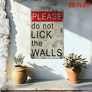 Letrero Metálico Vintage con la Frase 'Please Do Not Lick the Walls', Decoración de Pared Retro y Divertida para el Hogar, Bar o Cuarto de Hombre - Product Image 2