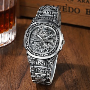 Reloj de Cuarzo para Hombre, de Acero Inoxidable, con Esfera Analógica, Visualización de Fecha, Diseño Vintage, Correa de 22 cm, Caja de 12 mm de Grosor, Cristal Revestido - Product Image 1