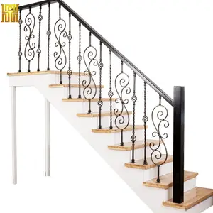 Vintage Decorative Style Iron Balusters For Staircases And Decks-Decorative Metal Balusters With Hollow Single Baskets