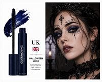 Mascara Bleu Halloween Marque Privée 4D Fibres Allongeantes Épaississantes Mascara Imperméable Tube Blanc Végétalien Volume Mascara Vente en Gros