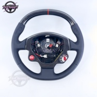 Volant de voiture en fibre de carbone noir au design populaire d'usine, cuir perforé noir pour Ferrari F430 2005-2009