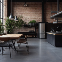Ensemble complet d'armoires de cuisine en acier inoxydable antirouille à la mode italienne Décor européen de style industriel de Chine
