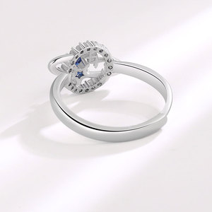 Anillo ajustable Planet Star Bypass con circonita cúbica azul tallada en forma de estrella, de cobre, superventas en Europa y América, joyería. - Product Image 4