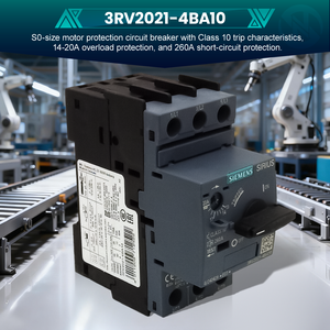 Interrupteur de protection moteur à réinitialisation manuelle <span class=keywords><strong>Siemens</strong></span> neuf d'origine <span class=keywords><strong>SIRIUS</strong></span> 3 pôles <span class=keywords><strong>Disjoncteur</strong></span> 3RV2021-4BA10 - Product Image 1