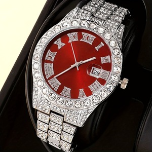 En Gros Coffret Cadeau De Luxe Hip Hop Pour Homme avec Montre à Quartz Bling, Collier et Bracelet Iced Out en Strass - Product Image 5