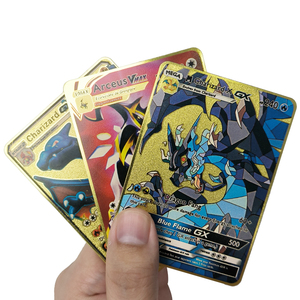 Vente en gros de cartes de jeu Pokemoned personnalisées de haute qualité-<span class=keywords><strong>Vmax</strong></span> avec Charizard 1st Gold Black Stainless Steel Metal Finish Plastic - Product Image 3