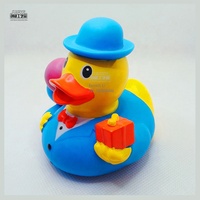 Jouets de bain de canard jaune flottant en PVC de qualité alimentaire OEM pour enfants, cadeaux de piscine, jouets de douche