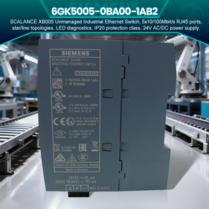 وحدة تحكم منطقية قابلة للبرمجة سيمنز 6GK5005-0BA00-1AB2 SCALANCE XB005 أصلية 100٪ جديدة، وحدة تحويل إيثرنت صناعية - Product Image 4