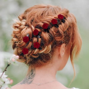 Mini barrettes à <span class=keywords><strong>cheveux</strong></span> fleur rose Saint-Valentin, 20 pièces, barrettes de <span class=keywords><strong>cheveux</strong></span> florales rouges, <span class=keywords><strong>broche</strong></span> décorative pour femmes, filles, mariée, <span class=keywords><strong>mariage</strong></span> pour tout-petits - Product Image 5
