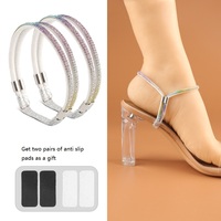 Sangles de talon anti-chute en diamant brillant pour talons hauts sangles réglables lacets d'orteil ceinture de chaussure de cheville tenant