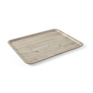 Vassoio di Servizio AmerBox in Melamina con Stampa Effetto Legno Chiaro 370x530mm, Elegante Texture Legnosa - Product Image 1