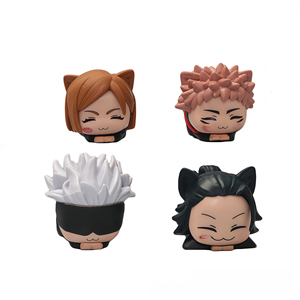 H4CM 4 piezas = 1 set Figuras mini JJK de gato Chibi acostado, Itadori Gojo <span class=keywords><strong>Sukuna</strong></span> Nobara, Figura de acción de PVC, Adorno de anime - Product Image 1