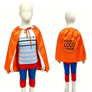 Capa de Superhéroe Roja para Niños con Logotipo Personalizado al por Mayor, Capa de Cosplay Unisex para Niños, Disfraz para Fiestas de Cumpleaños y Halloween - Product Image 1