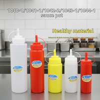 Botol Saus Plastik Food Grade untuk Memeras Saus Tomat dan Salad, untuk Pengorganisasian Dapur dan Penyimpanan Restoran