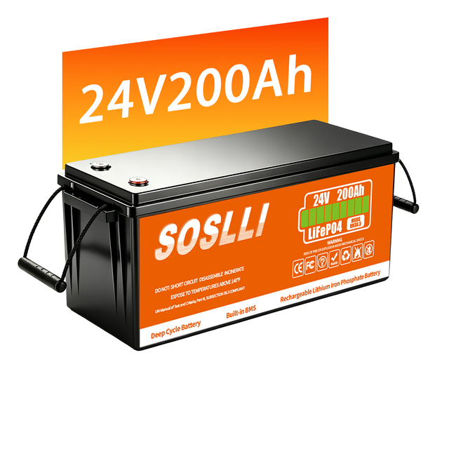 High Power 24V 200Ah LiFePO4 Battery Lithium Iron Phosphate Deep Cycle for RV Solar Marine Yacht Forklift Off-grid Home Cabin