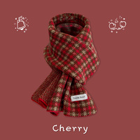 Nouvelle Écharpe Thermique Longue Rouge Cerise pour Homme, Luxueuse et Douce, 100% Polyester, pour l'Hiver 2025 – Idéale pour Noël Musulman