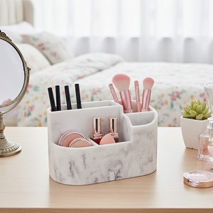 Organisateur et rangement pour comptoir de salle de bain, support à <span class=keywords><strong>5</strong></span> emplacements pour brosses à dents électriques et dentifrice, accessoires de coiffeuse - Product Image 6