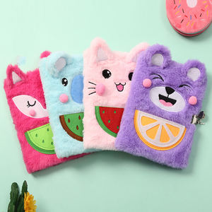 Carnet de notes quotidien miniature en peluche douce et moelleuse, forme animale ou fruit, avec fermeture éclair et porte-monnaie, vente en gros d'usine - Product Image 4