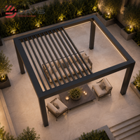 Pergola pliante d'extérieur, gazebo en aluminium avec système de toit rétractable coulissant pour patio et projets commerciaux
