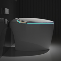 Abattant de toilette intelligent automatique avec bidet intégré, montage au sol, cuvette monobloc, réservoir dissimulé intelligent, télécommande, salle de bain