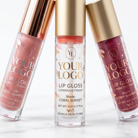 Étiquettes personnalisées transparentes pour gloss à lèvres, autocollants cosmétiques en vinyle imperméables, rouleaux d'étiquettes pour gloss à lèvres avec logo privé