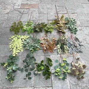 Feuille de soie <span class=keywords><strong>série</strong></span> verte maison décorative en gros mariage feuillage en plastique feuilles artificielles - Product Image 6