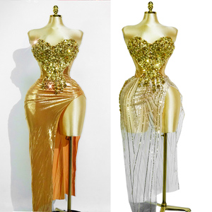 Robe <span class=keywords><strong>de</strong></span> Soirée <span class=keywords><strong>Sirène</strong></span> Or Liquide - Robe <span class=keywords><strong>de</strong></span> Bal Métallique Sexy à Fente Haute pour Gala, Tapis Rouge, Concours <span class=keywords><strong>de</strong></span> Beauté et Soirée Formelle 2026 - Product Image 6