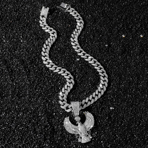 สร้อยคอจี้รูปนกอินทรีอัลลอยด์ยอดนิยม ดีไซน์เรียบง่าย ปรับแต่งได้ ขายดี สร้อยคอผู้ชายสไตล์ฮิปฮอป เครื่องประดับแฟชั่น ขายส่ง - Product Image 3