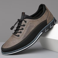 Chaussures décontractées pour hommes en cuir véritable, lacets élastiques, semelle souple, baskets respirantes, confortables pour la marche, toutes saisons