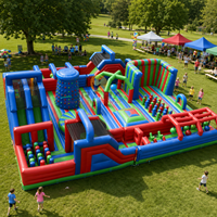Parc d'attractions, château gonflable, aire de jeux pour enfants, parcours d'obstacles gonflable, mur d'escalade, château gonflable, toboggan gonflable