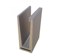 Clôture en Aluminium d'escalier de balustrade en aluminium de base de poteau avec accessoires prêt en stock, profilé en U en aluminium matériel de garde-corps en verre