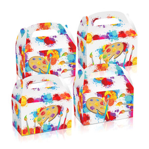 Xindeli DD101 Art Painting Party Favor Box Candy Treat Boxes 12 PCS Paper Gift Box Cake Goodies Packing Party Supplies