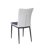 Chaise de salle à manger moderne en cuir véritable gris tissé gris italien pour salle à manger en acier inoxydable véritable blanc PU échantillon gratuit