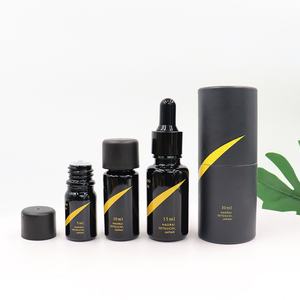 ขวดน้ำมันหอมระเหยแบบพิมพ์สกรีน ขนาด 10 มล. 30 มล. 50 มล. 100 มล. ขวดแก้วหยดสีดำด้านแบบฝ้าสำหรับน้ำมันใส่ผม พร้อมกล่อง - Product Image 1