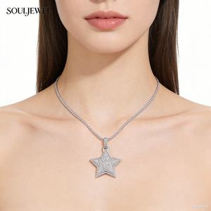 จี้รูปดาว Souljewel สี D ระดับความสะอาด VVS ประดับเพชรโมอิสซาไนต์ รับรองโดย GRA เงินแท้ S925 สำหรับผู้หญิงและผู้ชาย สไตล์ฮิปฮอป เครื่องประดับหรูหราสำหรับงานปาร์ตี้ - Product Image 6