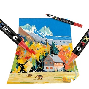 Lot de marqueurs d'art acryliques double pointe en gros, 12-168 couleurs, encre à base d'eau, permanents, non effaçables, fabriqués en Chine, livraison 24-48 heures - Product Image 3