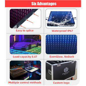 พื้นเต้นรำ LED แบบแม่เหล็ก แผง LED แบบอินเทอร์แอคทีฟ สีขาว ไฟเวทีงานแต่งงาน - Product Image 3