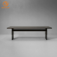 Table à manger en bois massif de style médiéval, en chêne, écologique, durable, table et chaises de style rétro français, simple, pour la salle à manger familiale