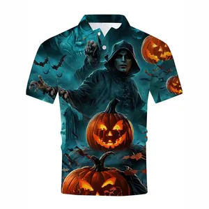 Хэллоуин мужские футболки с коротким рукавом уникальный стиль хип-хоп дышащая цифровая печать Гольф Поло Рубашки