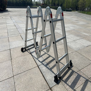 Escalera Plegable Telescópica Multiusos <span class=keywords><strong>de</strong></span> Aleación <span class=keywords><strong>de</strong></span> Aluminio con Certificación EN131, Diseño Moderno, Escalera <span class=keywords><strong>de</strong></span> <span class=keywords><strong>Seguridad</strong></span> para Oficina y Exteriores - Product Image 1